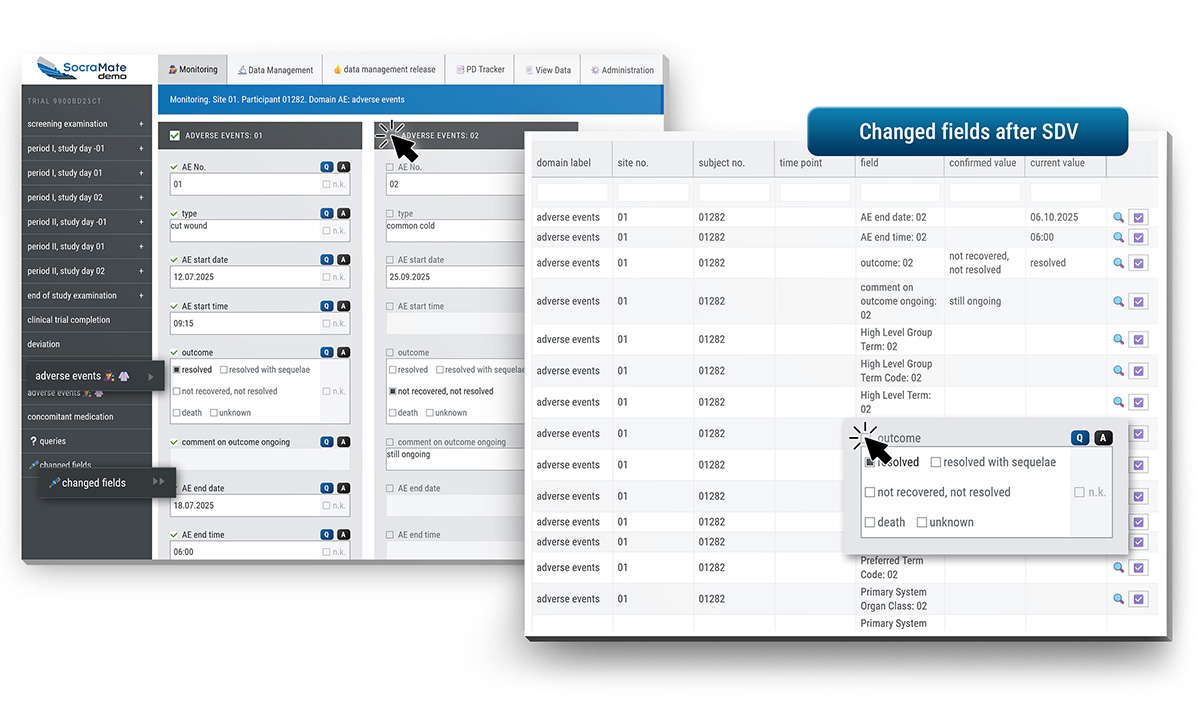 Cori, the CRA is working in SocraMate eCRF system